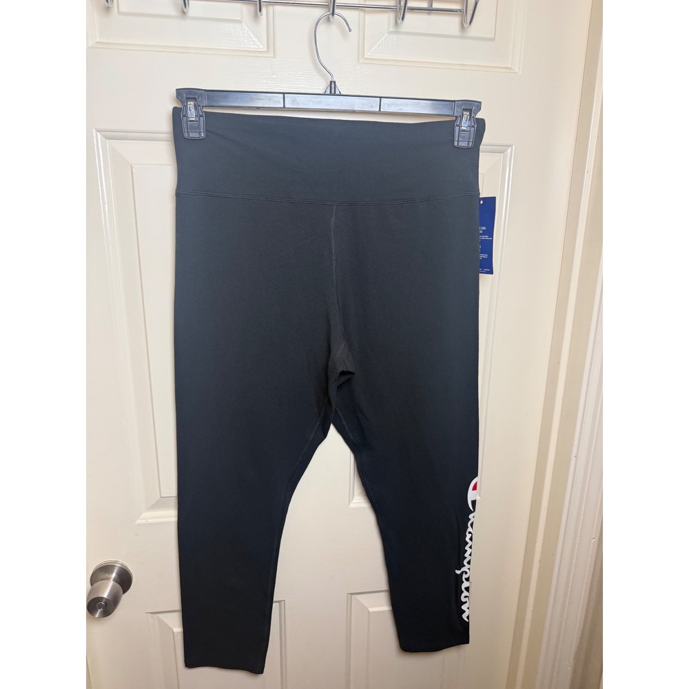 Champion Womens Sport Black Moisture Wicking Logo Leggings 2XL NWT